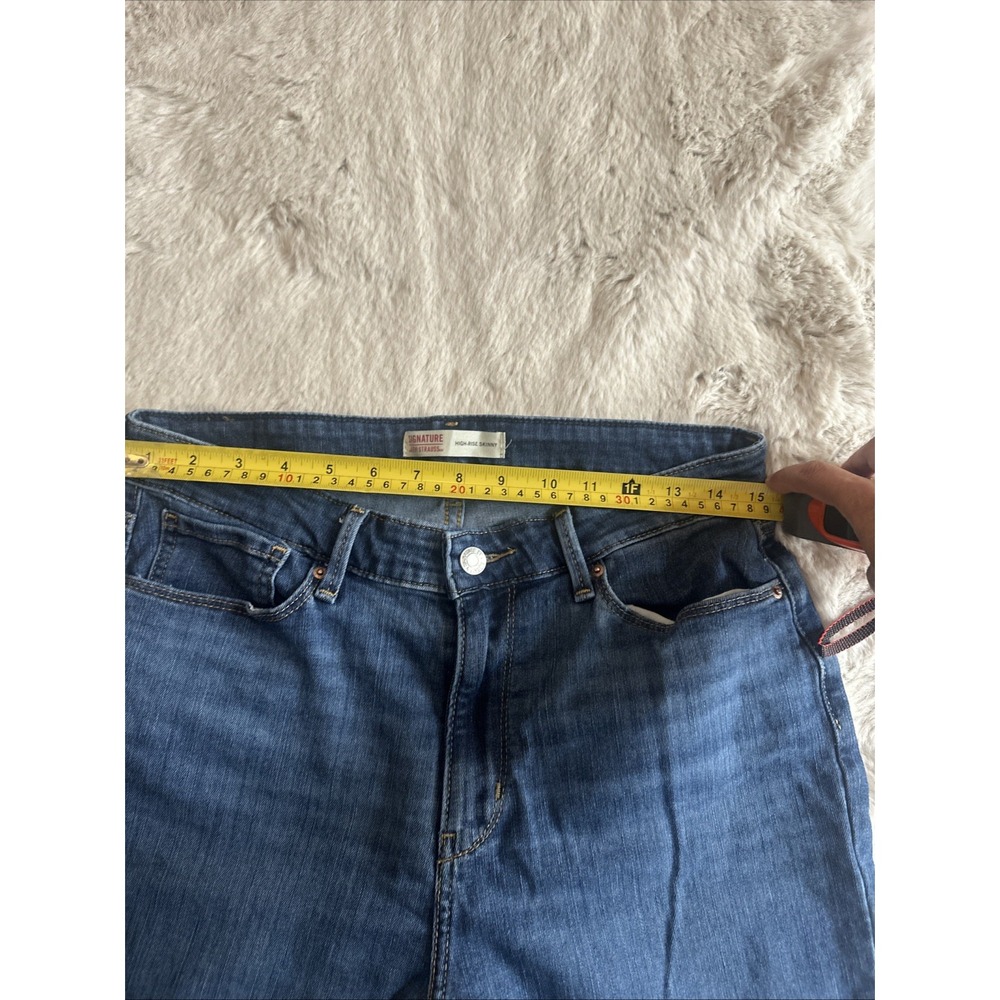 Signature Levi Strauss High Rise Skinny Jeans Women Blue Size W32 L32 - Picture 6 of 14